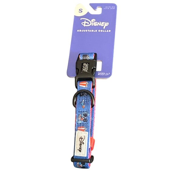 Disney Sassy Woof Adjustable Dog Pet Collar Blue Red Mickey Mouse Sz Small NWT - Picture 1 of 5